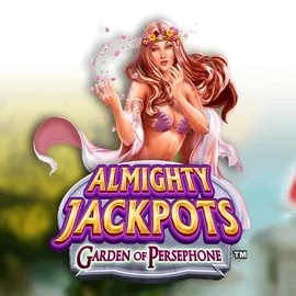 Almighty Jackpots: Garden of Persephone slot logo by Novomatic at Spinfin Casino