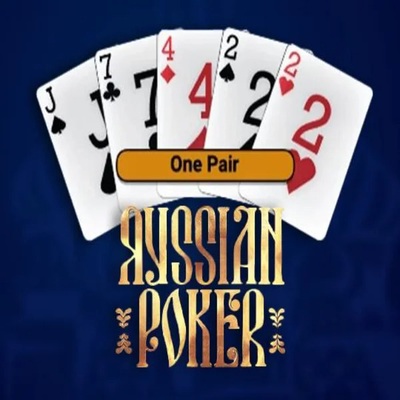 Russian Poker slot logo by OneTouch Games at Spinfin Casino